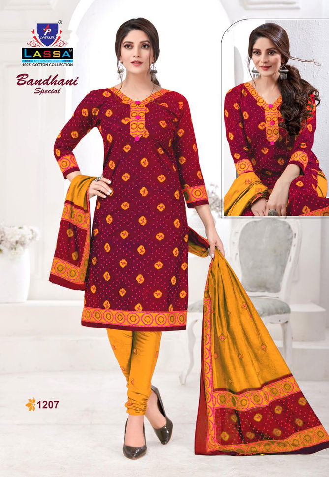 Arihant Lassa Bandhani Special 12 Casual Daily Wear Cotton Dress Material Collection